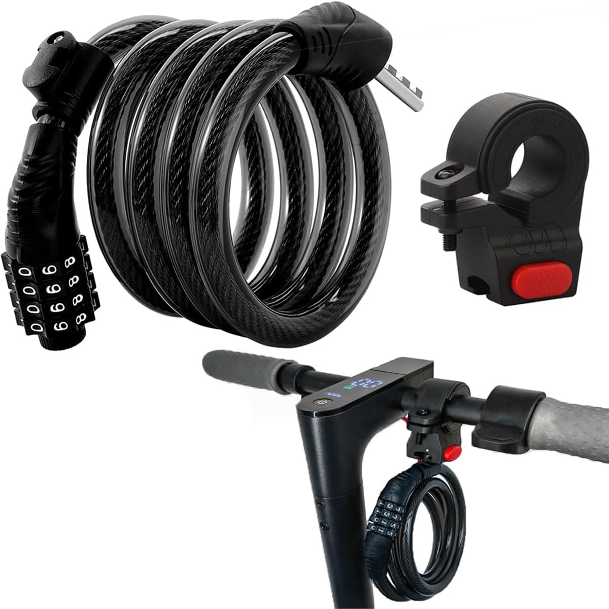 E Scooter Lock Bike Cable Combination Lock (B0BRHXXPLW)
