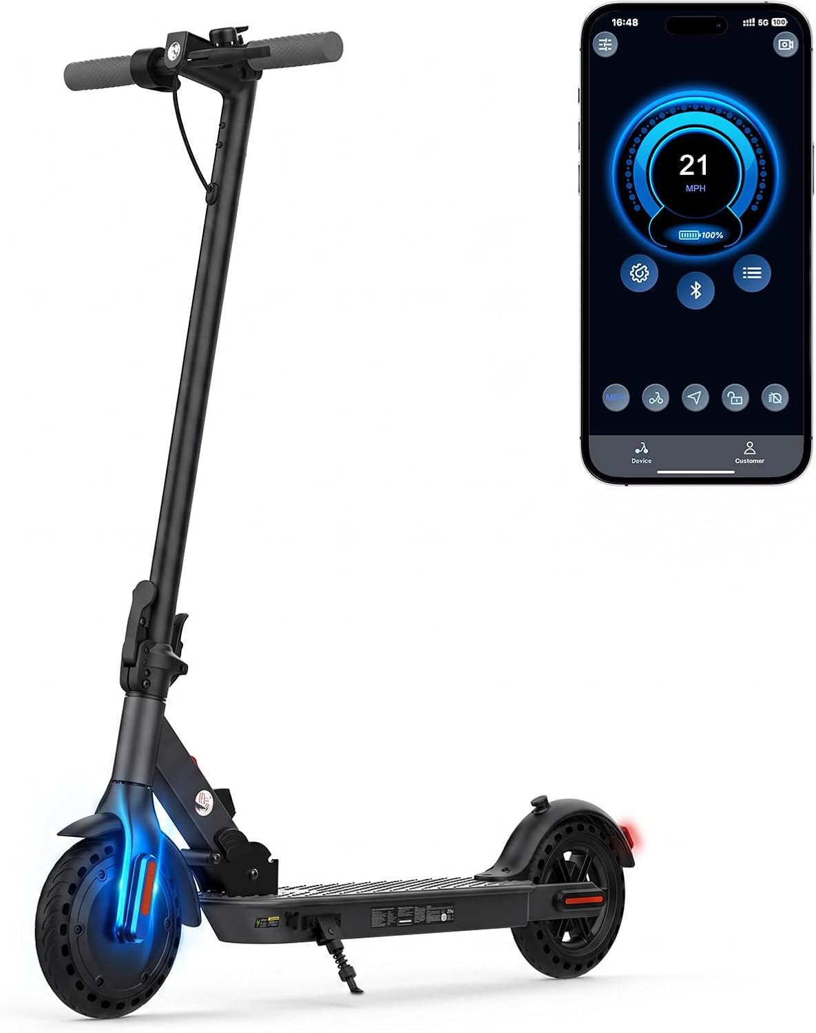 Electric Scooter Adult, 8.5 inch Tires, 21 Miles and 20 Mph by 500W Motor